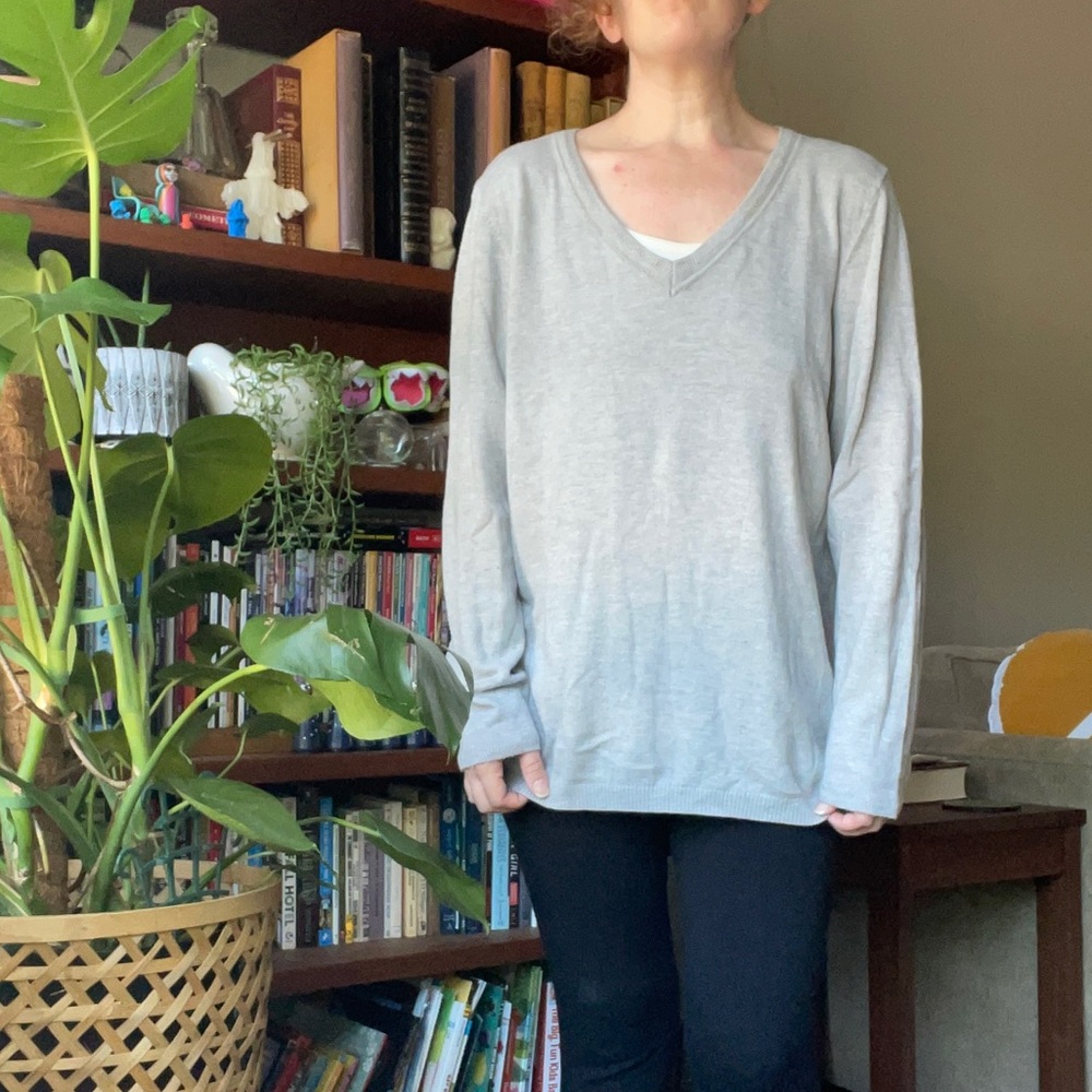 Talbots v neck tunic sweater